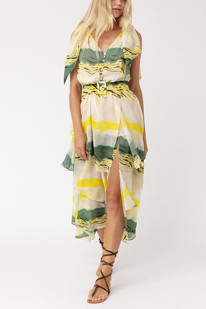 Asymmetric Ruffled Dress