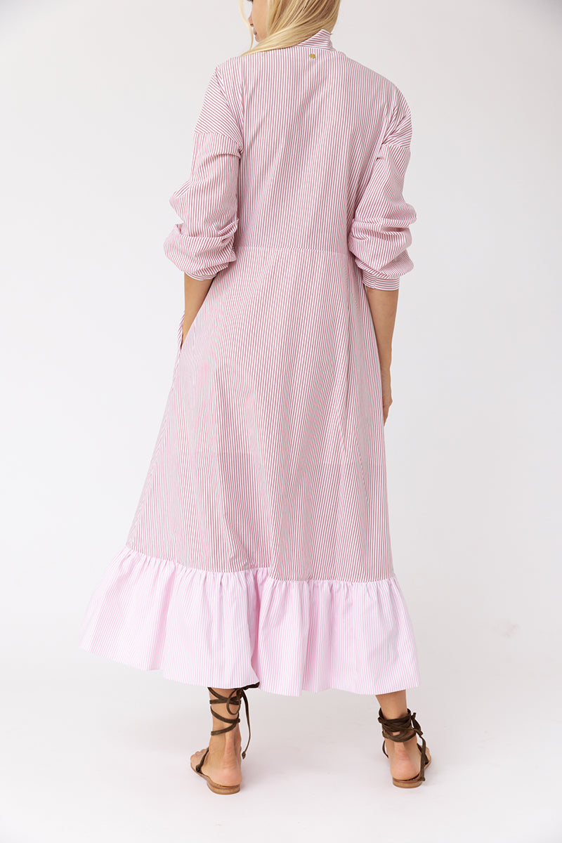 Balloon Sleeves Cotton Dress