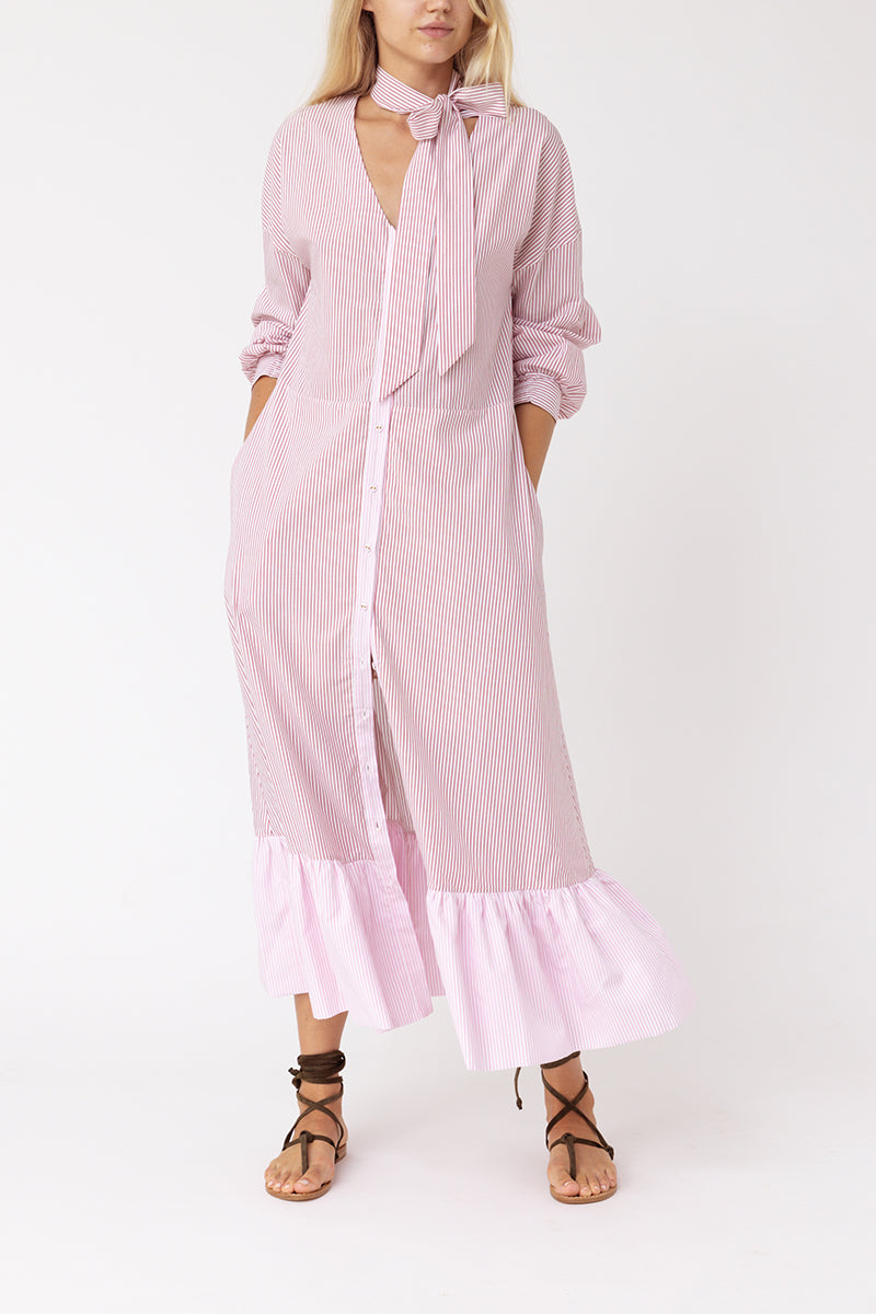 Balloon Sleeves Cotton Dress