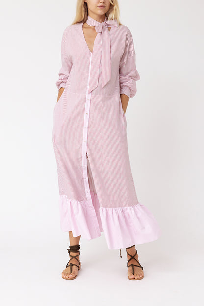 Balloon Sleeves Cotton Dress