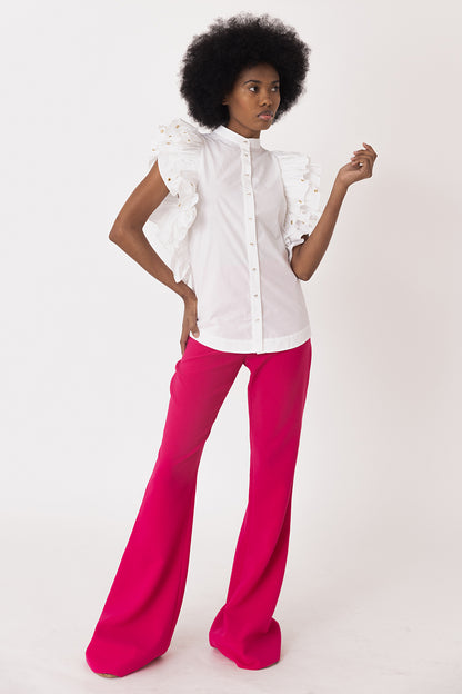 Eyelet Ruffled Shirt