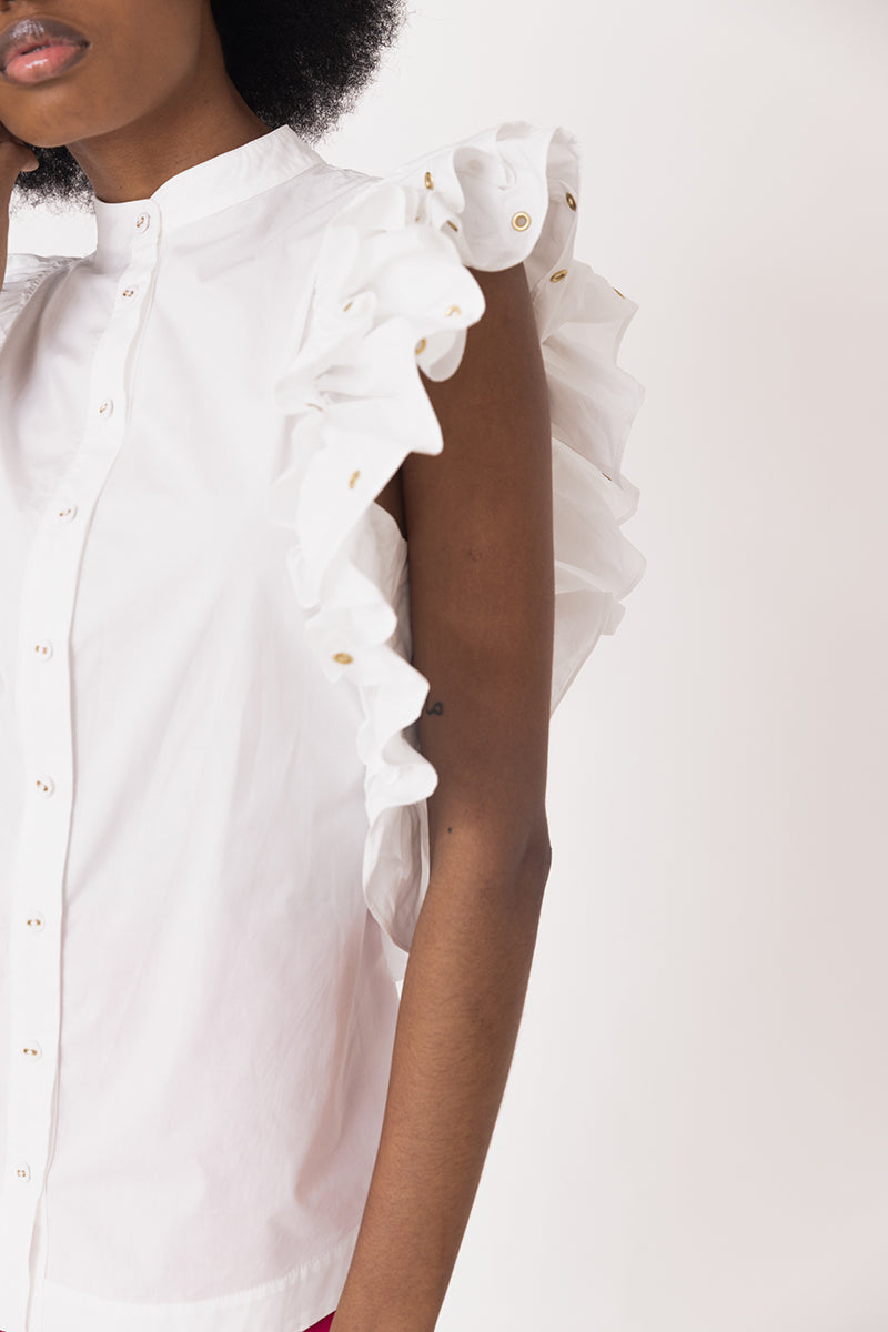 Eyelet Ruffled Shirt