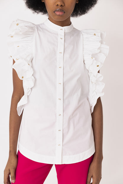 Eyelet Ruffled Shirt