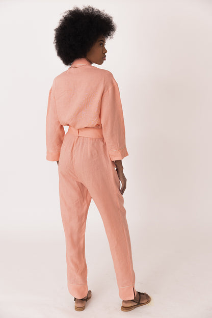 Linen Jumpsuit Peach