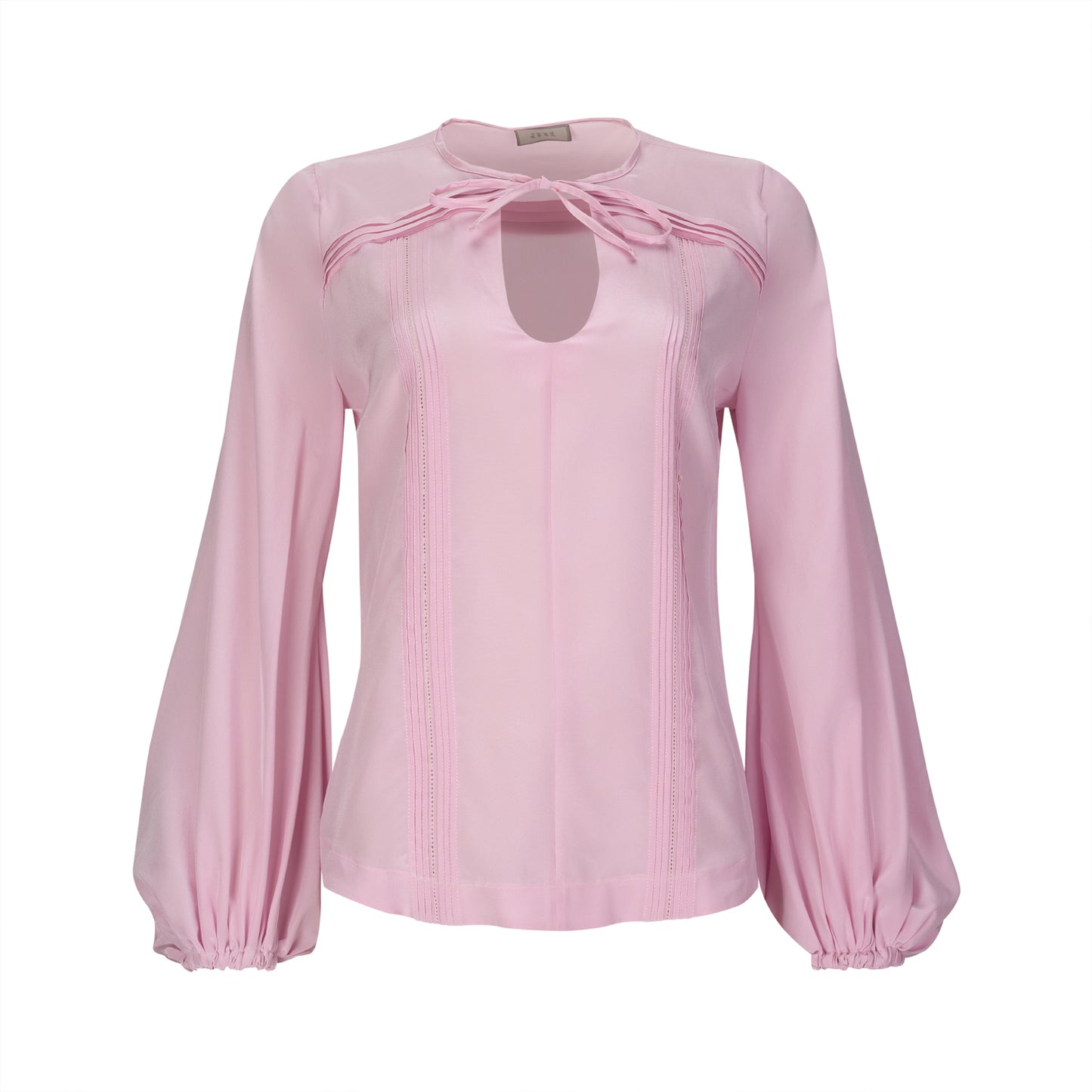 Pleated Lavender Silk Blouse