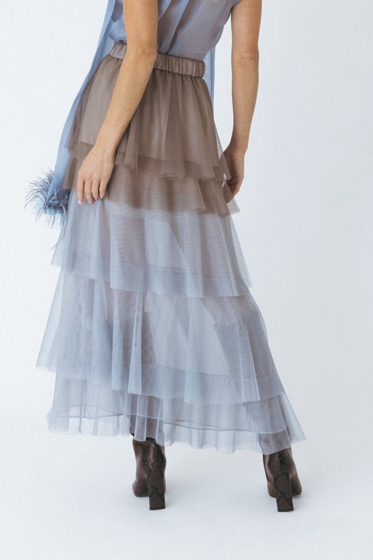 Ruffled Dust Tulle Skirt