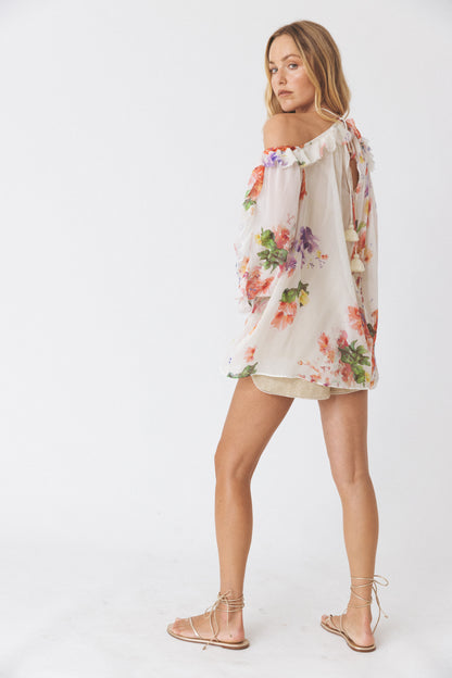 Blusa Floral Ombro Frio