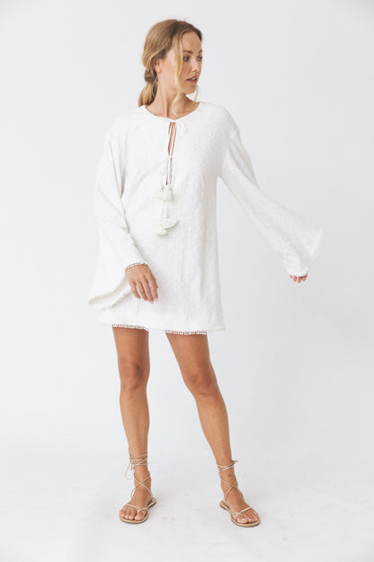 Cotton Terry Jacquard Poncho