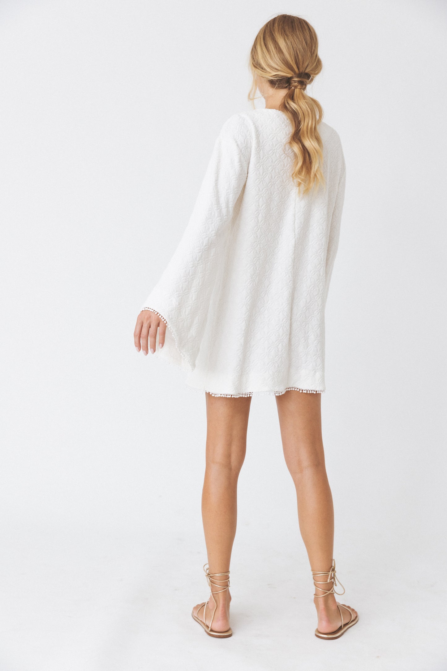 Cotton Terry Jacquard Poncho