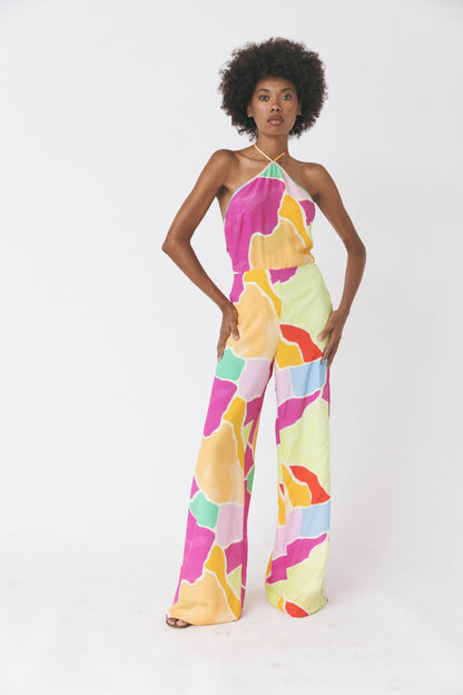 Halterneck Silk Jumpsuit