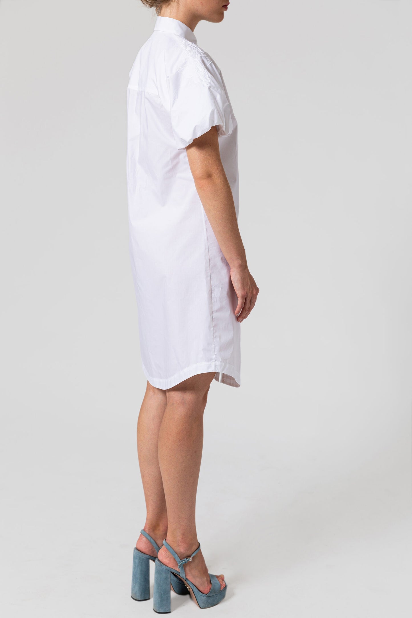 Ballon Sleeve Shirt Dress