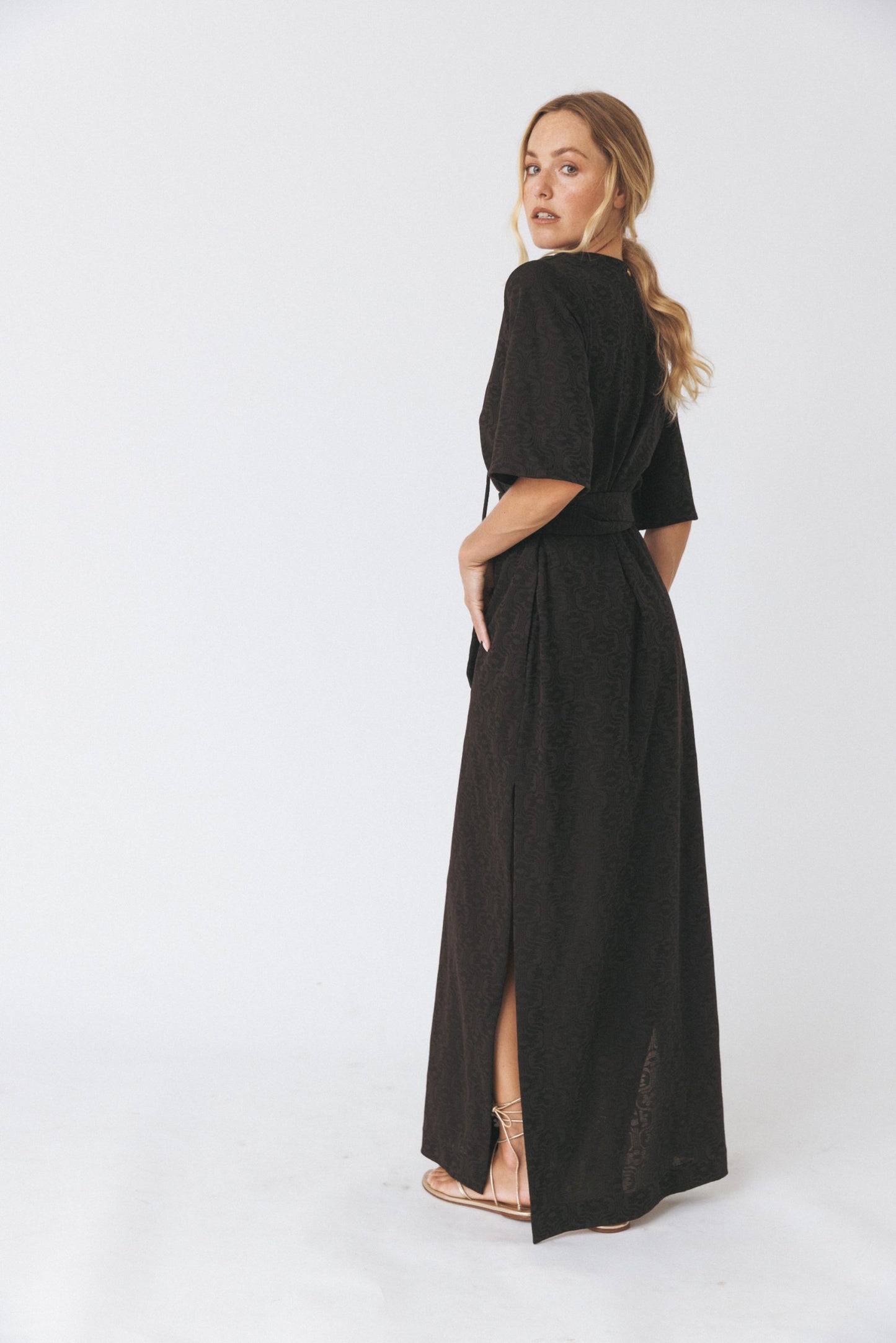 Jacquard-Knit Midi Dress