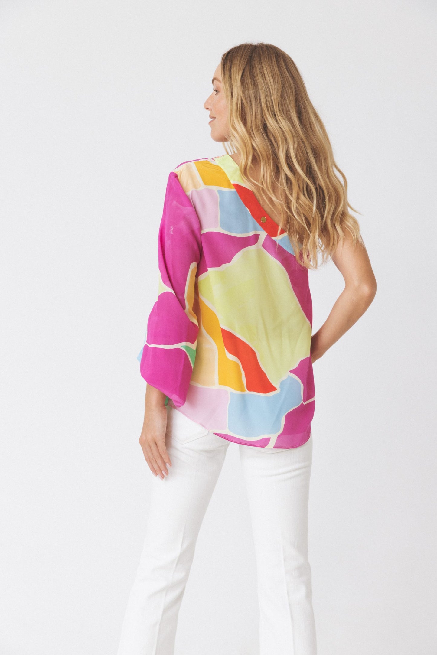 One-Shoulder Bright Blouse