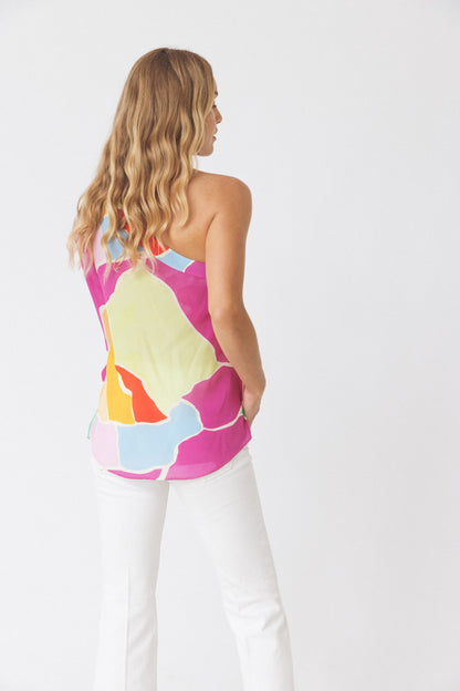 One-Shoulder Bright Blouse