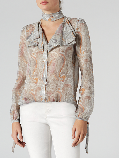 Paisley Ruffled Blouse