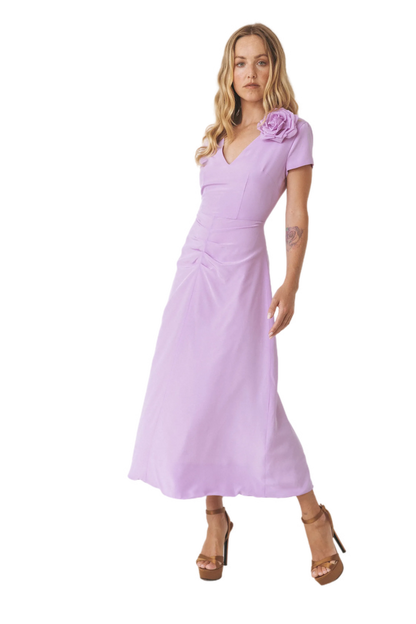 Vestido Broche Rosa