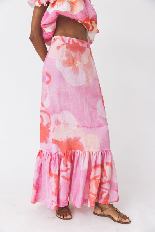 Ruffled Linen Skirt