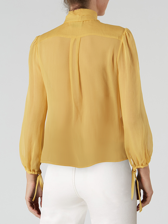 Ruffled Silk-Chiffon Blouse